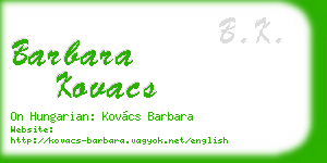 barbara kovacs business card