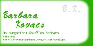 barbara kovacs business card